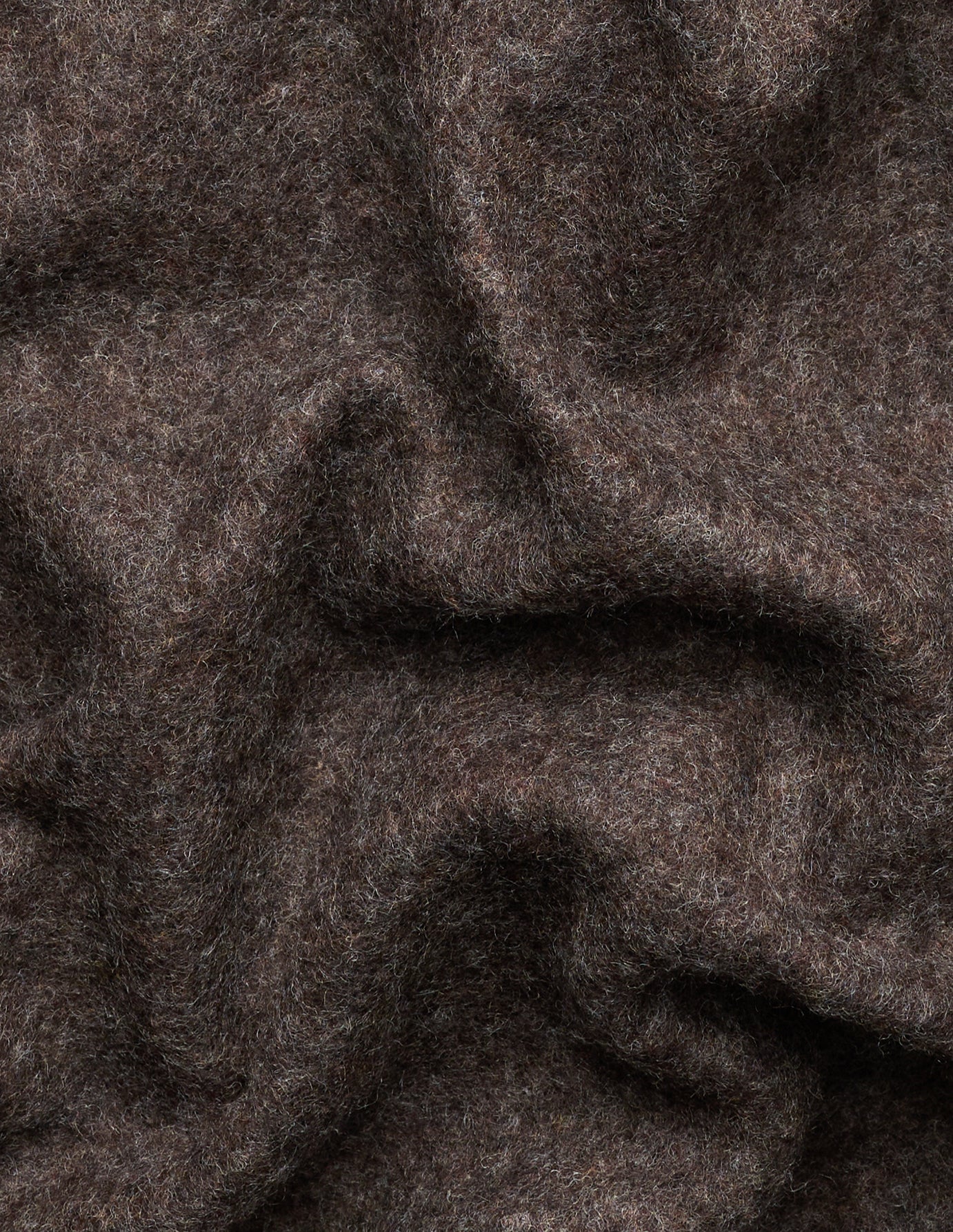 Double Layer Wool Overshirt Saddle Brown